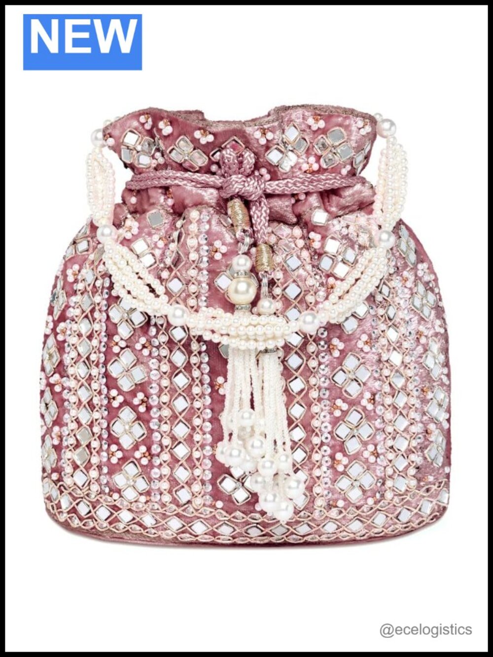 Handmade Potli Bag Drawstring Evening Wristlet Purse Bridal Clutch